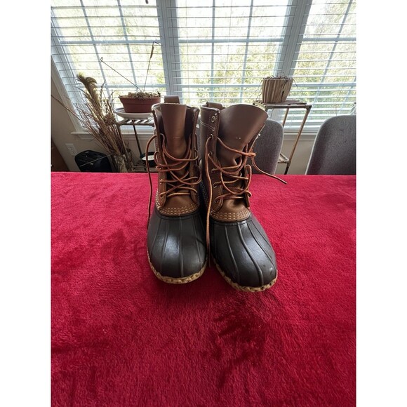 LL Bean Hunting Duck 7” Boots Women’s Size 8 M / Men’s Size 6 Brown 6 Eye Boots - Picture 3 of 9